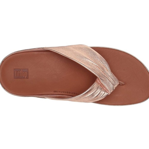 Ralph Lauren knit top short sleeves neutral tone and gold metallic stripes - Picture 6 of 8